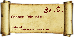 Csemer Dániel névjegykártya